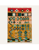 Tapis Beni Ouarain artisanal marocain en laine ocre moutarde et rouge carmin