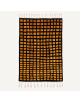Tapis Beni Ouarain artisanal marocain noir et orange brûlé à motif géométrique