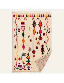 Tapis Beni Ouarain marocain présenté côté revers