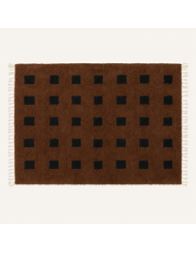 Tapis Beni Ouarain artisanal marocain en laine marron chocolat et noir