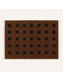Tapis Beni Ouarain artisanal marocain en laine marron chocolat et noir