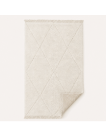 Vue arrière non disponible du tapis Beni Ouarain artisanal en laine ivoire