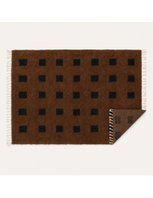 Tapis Beni Ouarain marron chocolat et noir présenté côté face