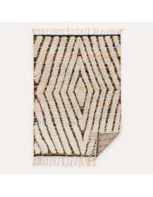 Vue arrière du tapis non disponible ; surface avant en laine texturée visible