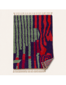 Vue du tapis Beni Ouarain marocain en laine présentant son dos