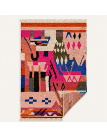 Tapis Beni Ouarain artisanal marocain, vue du revers non visible