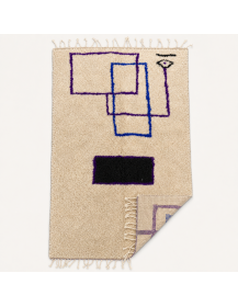 Tapis Beni Ouarain en laine vu de dos