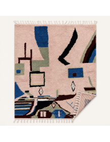 Vue arrière non présentée du tapis Beni Ouarain artisanal marocain