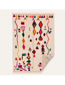 Tapis Beni Ouarain artisanal marocain vu sur son revers non présenté