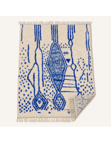 Vue du tapis Beni Ouarain artisanal marocain, revers non visible